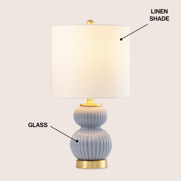 Daphne 20" Ribbed Metal/Glass LED Table Lamp
